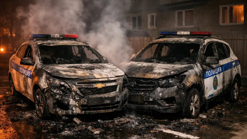 Семейде зейнеткер полиция көліктерін өртеді: күдікті ұсталды