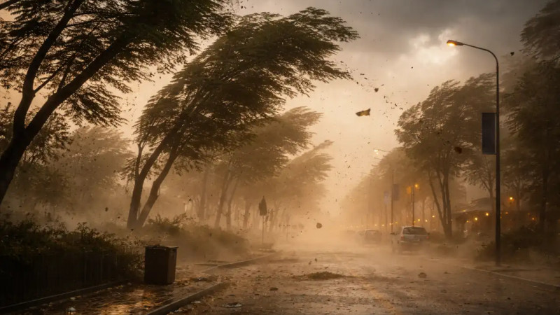 Жамбыл облысында күшті жел салдарынан бірнеше нысанға зақым келді