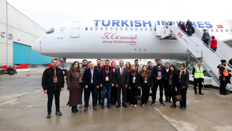 Turkish Airlines 500-ші ұшағын ерекше форматта таныстырды: бортқа 100 мың қызметкердің суреті орналастырылды