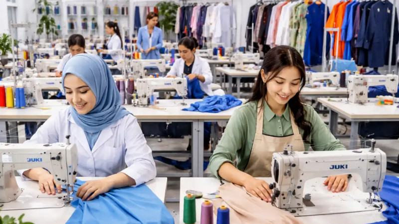 Жамбылдағы колледжде білім мен өндірісті біріктірген тігін цехы ашылды