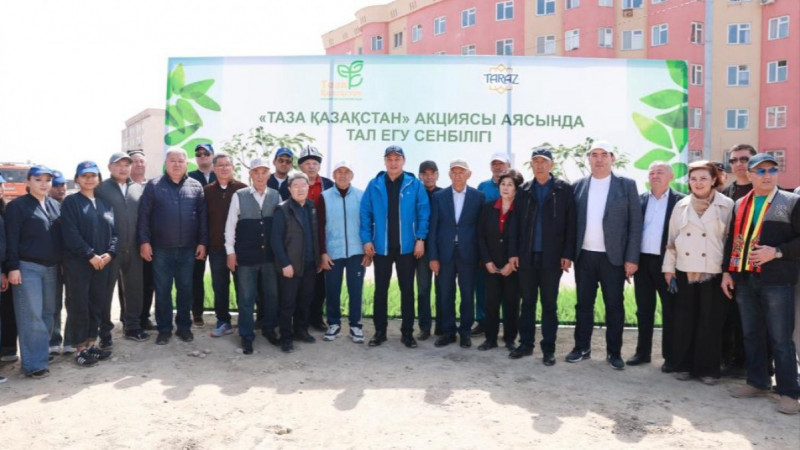 Таза Қазақстан: Жамбыл облысында 9 мыңнан астам ағаш көшеті егілді