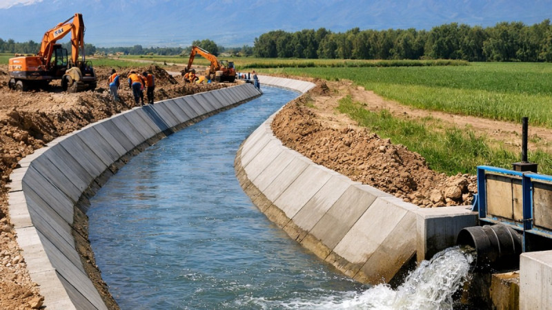 Жамбылда су арналары жаңарып жатыр: екі жылда 51 мың гектар алқапқа су жеткізіледі
