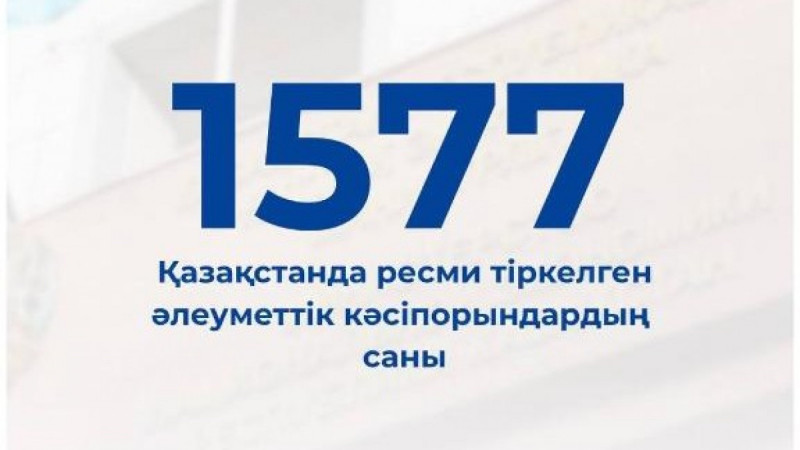 Қазақстандағы әлеуметтік кәсіпкерлік субъектілерінің саны 1577-ге артты