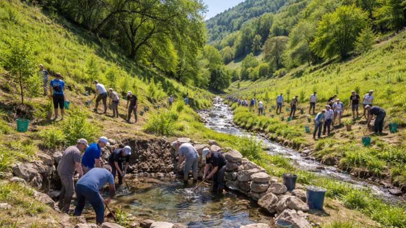 Экологиялық акция: Жамбыл өңірінде бұлақ көзі ашылып, ағаштар отырғызылды