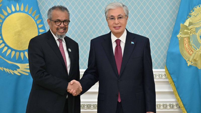 Президент Қасым-Жомарт Тоқаев Дүниежүзілік денсаулық сақтау ұйымының бас директоры Тедрос Адханом Гебрейесуспен кездесті