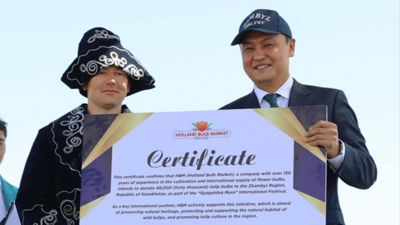 «Қызғалдақ мұра» халықаралық фестивалі: Нидерланд Корольдігі Жамбыл облысына 40 мың түп қызғалдақ сыйлады