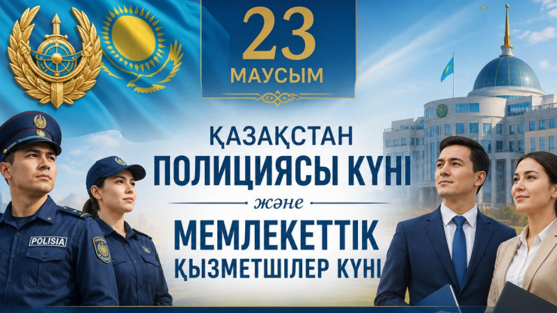 23 маусым – Қазақстан полициясы күні және Мемлекеттік қызметшілер күні