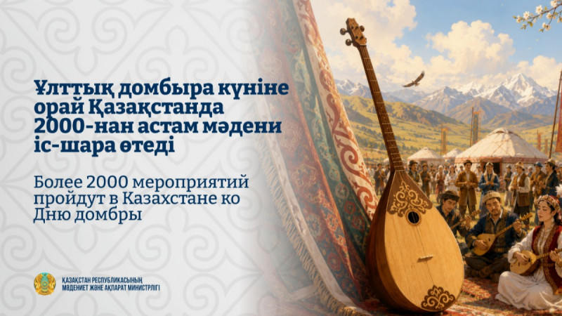 Ұлттық домбыра күніне орай Қазақстанда 2000-нан астам мәдени іс-шара өтеді